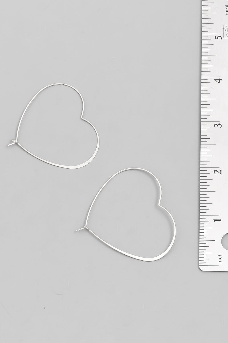 Thin Heart Hoop Earrings