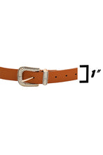 Load image into Gallery viewer, Faux Leather Engraved Buckle Belt
