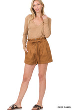 Load image into Gallery viewer, Stone Wash Paperbag Waist Shorts
