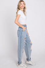 Load image into Gallery viewer, Distressed Wide Leg Denim Jeans
