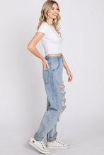 Load image into Gallery viewer, Distressed Wide Leg Denim Jeans
