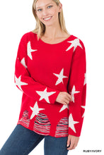 Load image into Gallery viewer, Distressed Star Sweater

