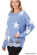 Load image into Gallery viewer, Distressed Star Sweater
