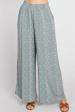 Load image into Gallery viewer, Print Smocked Waist Wide Leg Pants
