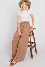 Load image into Gallery viewer, Floral Print Smocked Waist Wide Leg Pants
