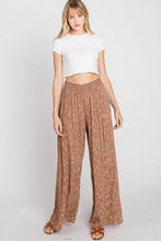 Load image into Gallery viewer, Floral Print Smocked Waist Wide Leg Pants
