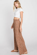 Load image into Gallery viewer, Floral Print Smocked Waist Wide Leg Pants
