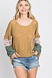 Color Block Sleeve Knit Top