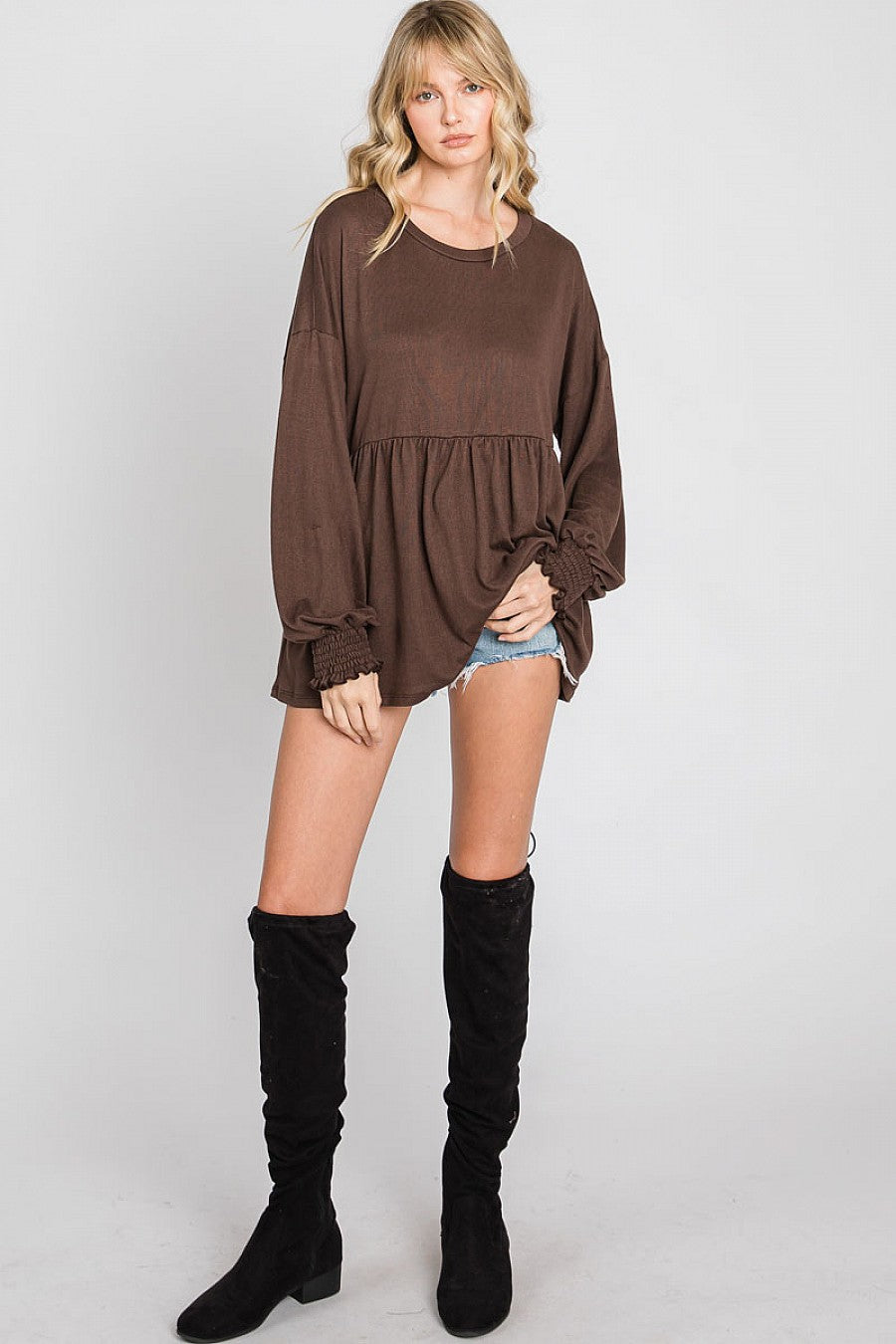 Babydoll Top with Ruffled Trim