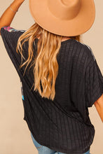 Load image into Gallery viewer, Tie-Dye/Leopard Color Block Top
