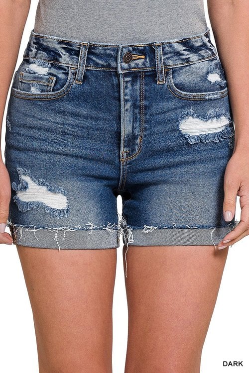 Denim Ripped Shorts