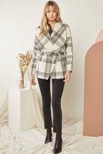 Load image into Gallery viewer, Plaid Wrap Jacket
