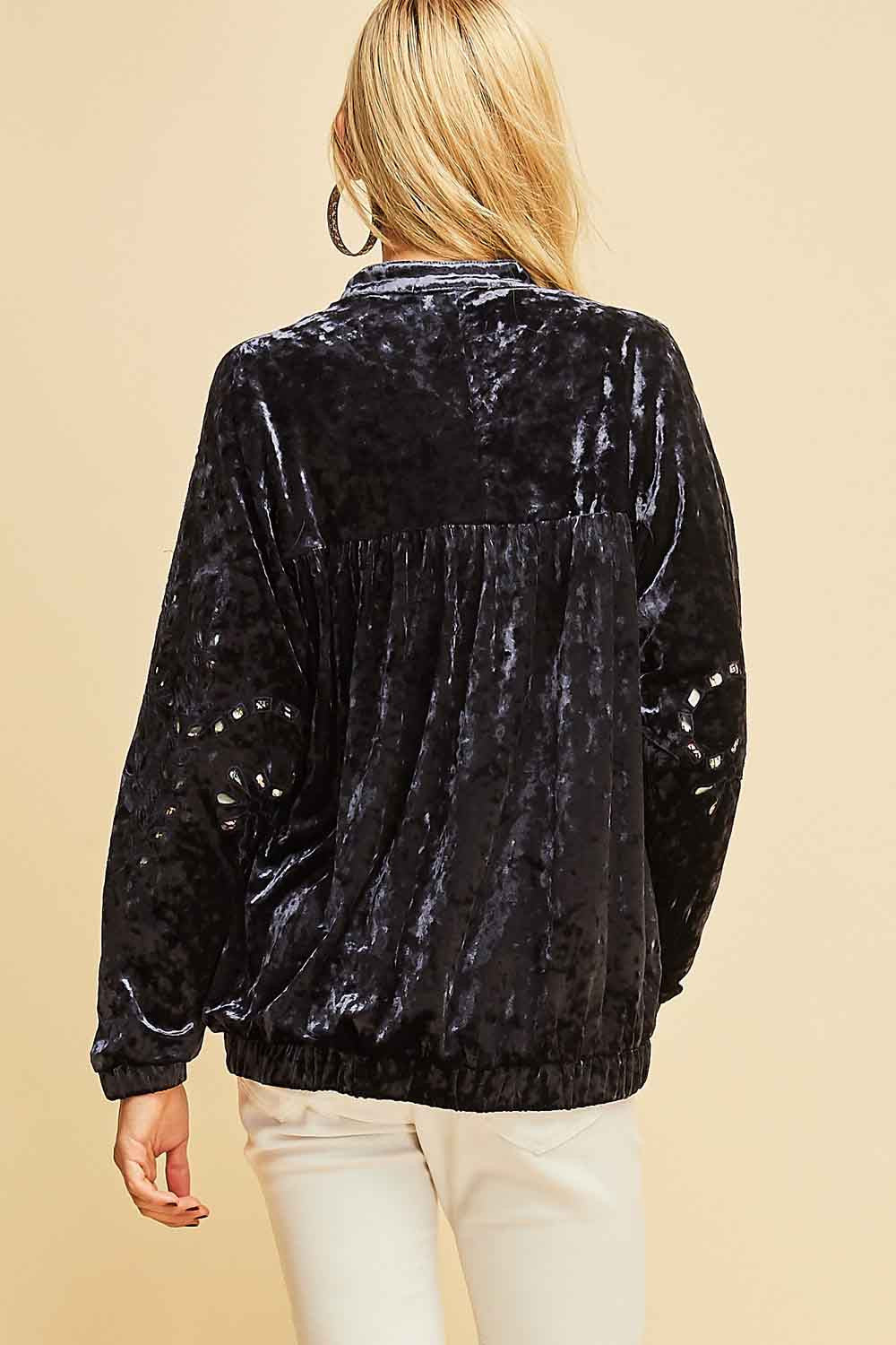 Crushed store velvet jacket