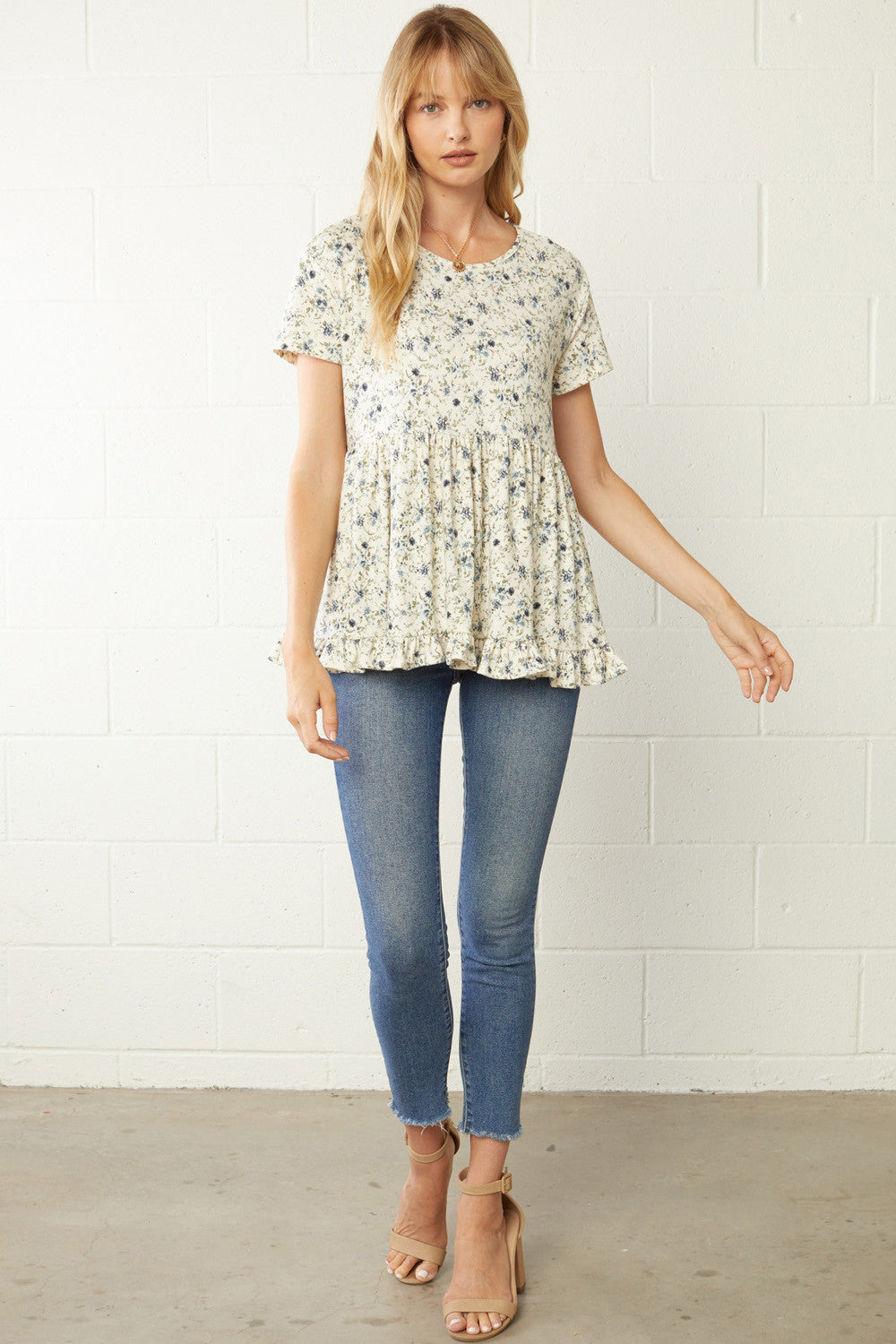 Floral Print Round Neck Shirt