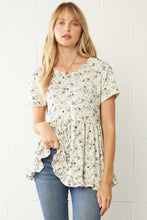 Load image into Gallery viewer, Floral Print Round Neck Shirt
