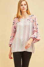 Load image into Gallery viewer, Striped and Floral Print Top
