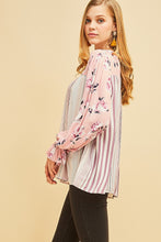 Load image into Gallery viewer, Striped and Floral Print Top
