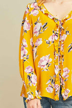 Load image into Gallery viewer, Floral V-Neck Button-Up Top
