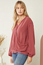 Load image into Gallery viewer, Crinkled V-Neck Top
