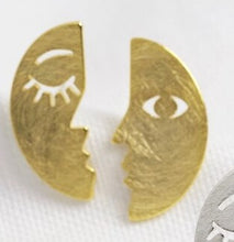 Load image into Gallery viewer, Half Moon Face Earrings
