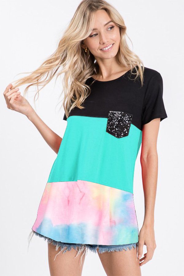 Heimish Color Block Tie-Dye Shirt