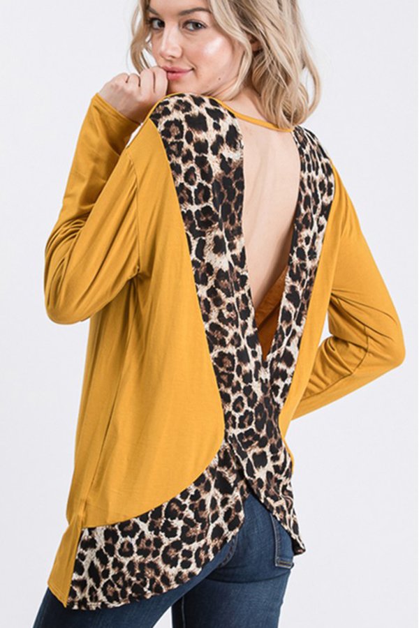 Heimish Leopard Cross Back Shirt