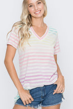 Load image into Gallery viewer, Heimish Short Sleeved Multi Color Striped Top

