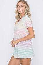 Load image into Gallery viewer, Heimish Short Sleeved Multi Color Striped Top

