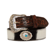 Load image into Gallery viewer, Distinguished Turquoise Hand-Tooled Leather Belt
