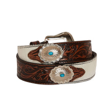 Load image into Gallery viewer, Distinguished Turquoise Hand-Tooled Leather Belt
