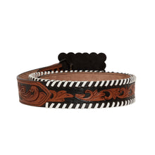Load image into Gallery viewer, Grave Brown Hand-Tooled Leather Belt
