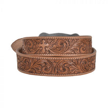 Load image into Gallery viewer, Structured Hand-Tooled Leather Belt
