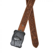 Load image into Gallery viewer, Structured Hand-Tooled Leather Belt
