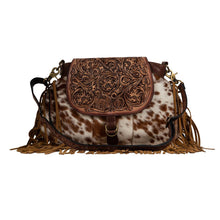 Load image into Gallery viewer, Classic Country Fringed Hand-Tooled Bag
