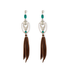 Load image into Gallery viewer, Phoenix Crest Tassled Earrings
