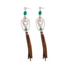 Load image into Gallery viewer, Phoenix Crest Tassled Earrings
