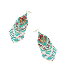 Load image into Gallery viewer, Rain Dance Beaded Earrings in Turquoise
