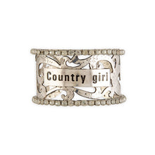 Load image into Gallery viewer, Country Girl Silver Cuff Bracelet
