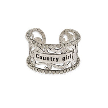 Load image into Gallery viewer, Country Girl Silver Cuff Bracelet
